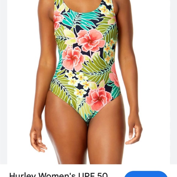 Hurley UPF +50 Floral One-Piece Swimsuit - Picture 2 of 12